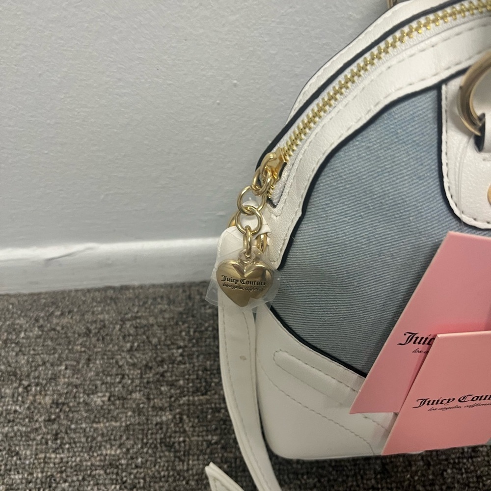 NEW Juicy Couture Denim Heritage Satchel - Picture 4 of 6